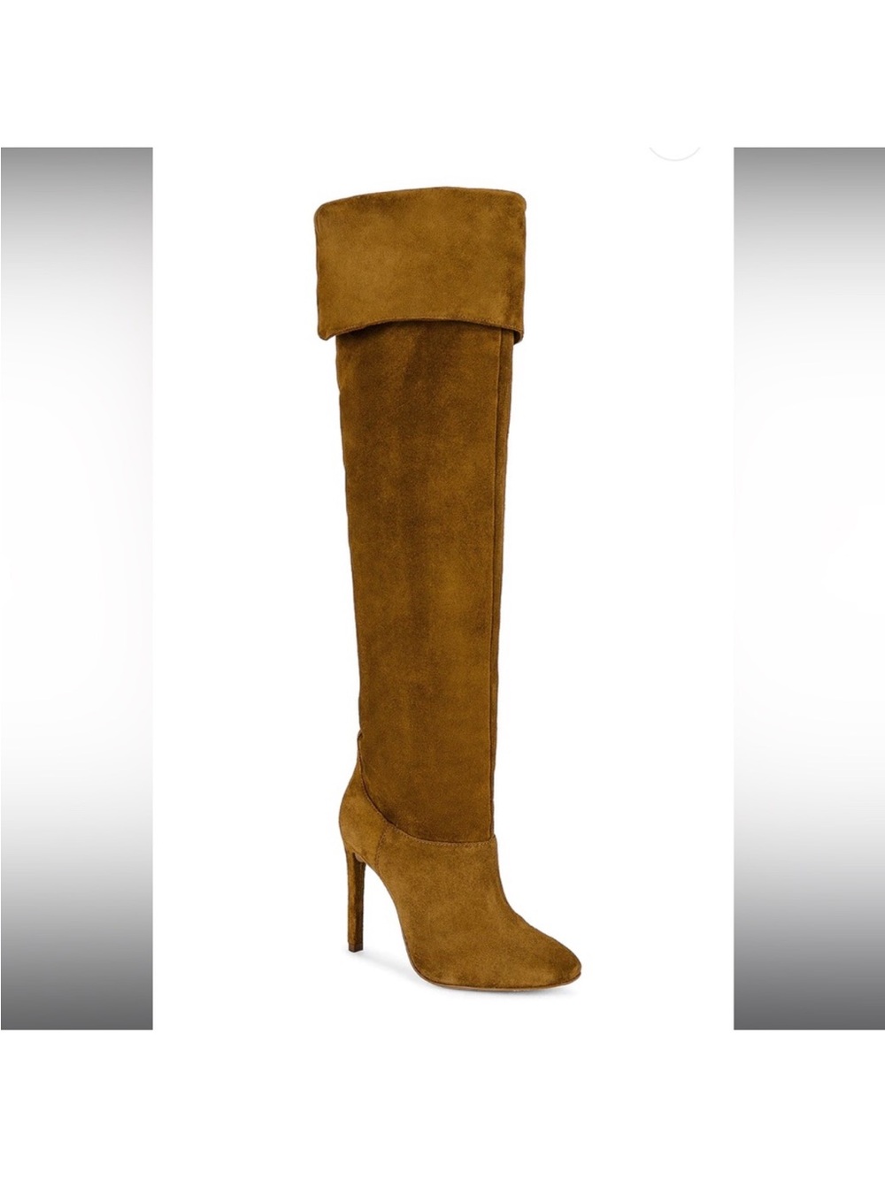 House of Harlow 1960 Suede Over-the-Knee Boots in Mustard - Picture 2 of 6